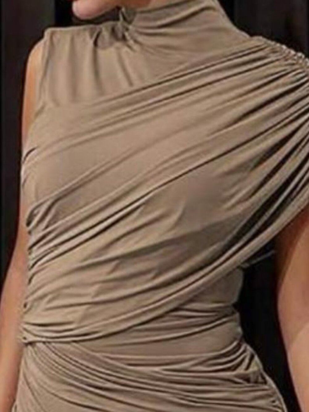 Irregular Draped Ruched Sexy